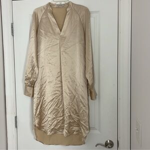 Gentle Herd Satin Tunic Champagne Minimalist Modern Small